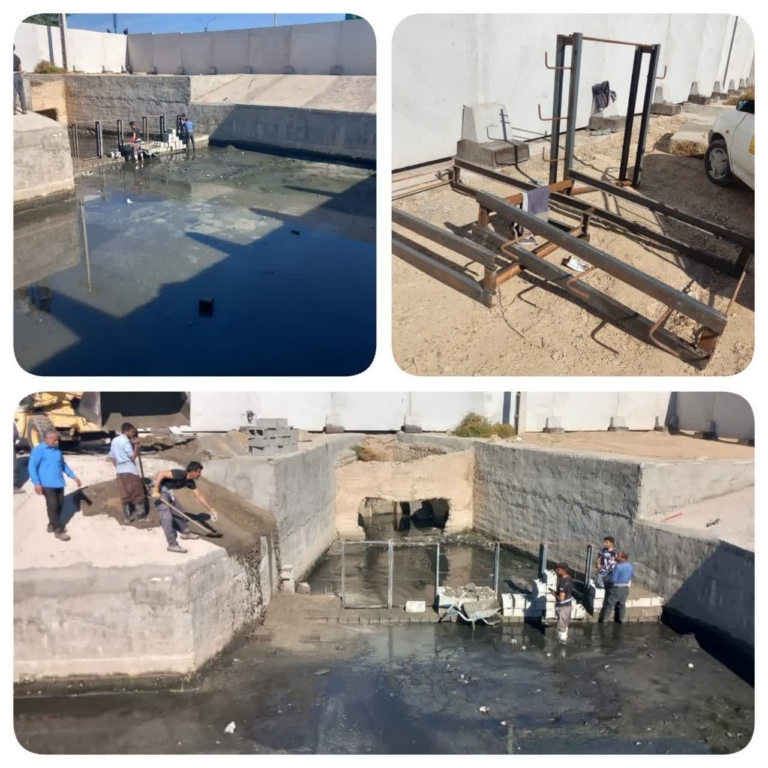 ساخت و نصب دریچه حوضچه سپتیک جهت جمع‌آوری زباله‌های ناشی از عبور آب‌های سطحی